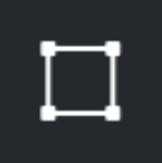 Rectangle with handled corners indicating the rectangle tool.