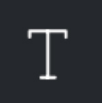 The letter T indicating the text tool.