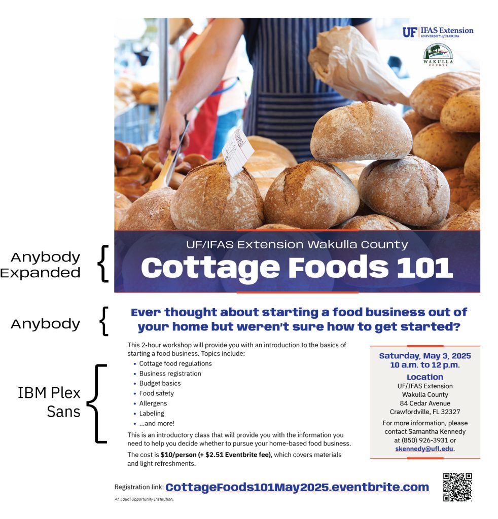 Sample flyer that uses the new UF Core font set.