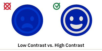 Two smiley faces are next to each other, one more difficult to decipher because of colors used.