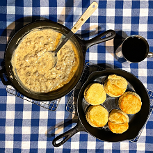Biscuits and Sausage Gravy, Photo and recipe by Elizabeth Fojtik