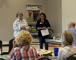 Colleagues speaking about the relationship between farming and conservation of our waterways.