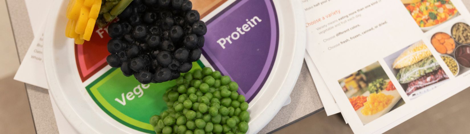 My Plate and Extension nutritional information on a tabletop.