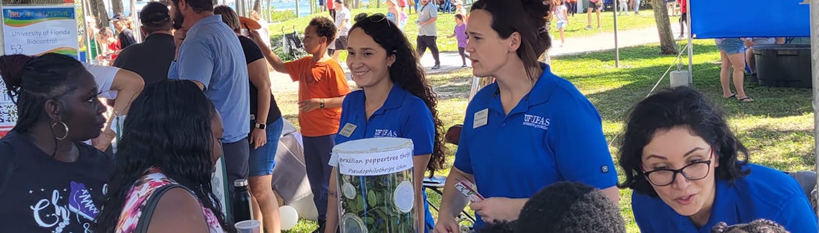 Members of the UF/IFAS Biological Control and Containment Laboratory present at a community outreach event