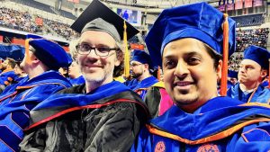 Jaya Nepal and his advisor at University of Florida graduation 