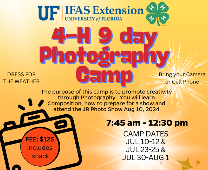 4-H PHOTOGRAPHY CAMP FLYER