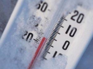 thermometer covered in ice