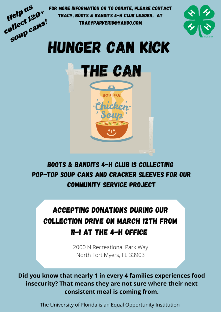 Boots and Bandits "Hunger Can Kick The Can" Canned Food Drive