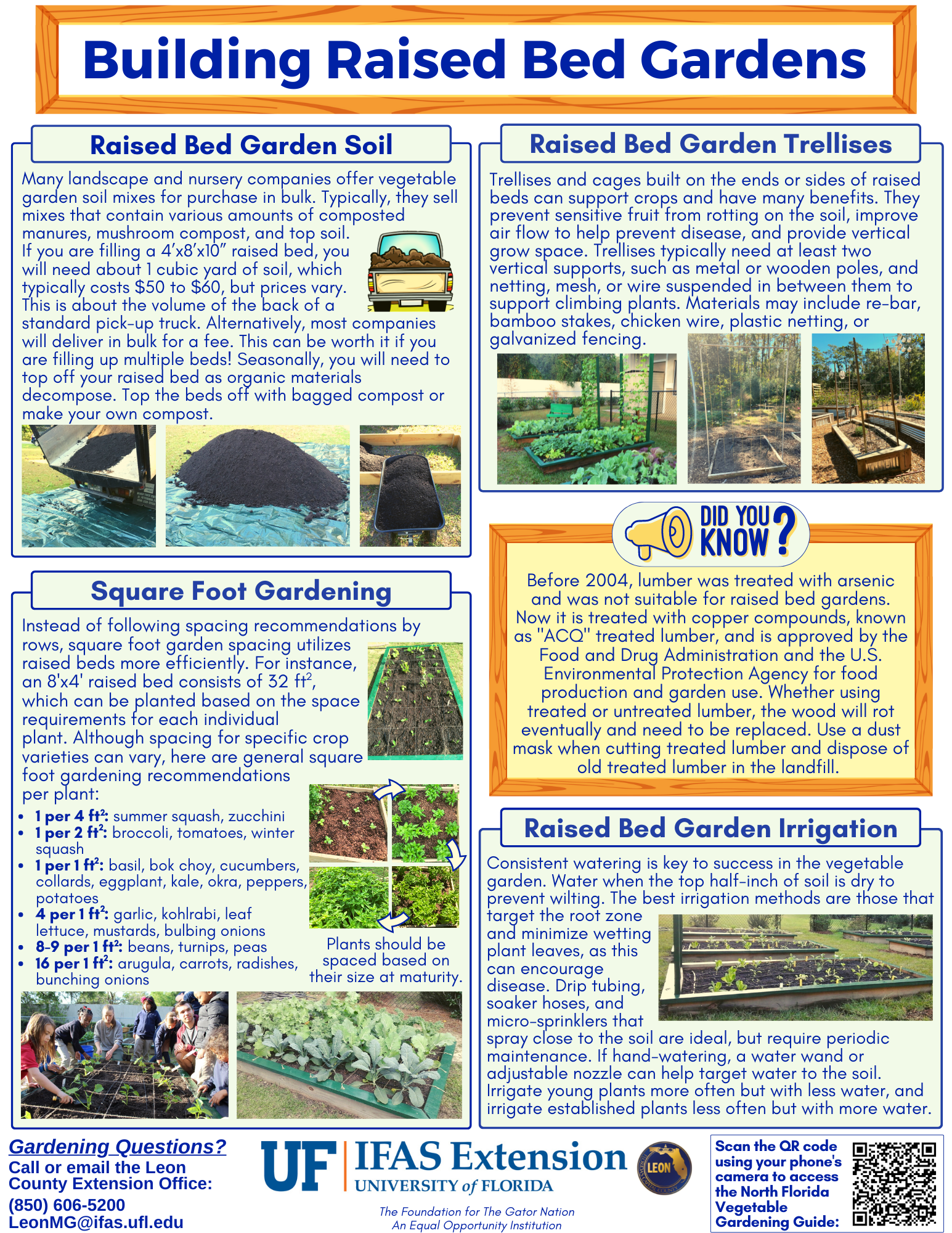 Page 2 of the Building Raised Bed Gardens Fact Sheet created by UF/IFAS Leon County Extension.