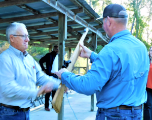 Ed Jennings- Levy County Extension Director and Mark Warren- Levy County Ag Agent, practice safe handling of firearms.