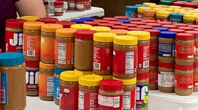 jars of peanut butter at Levy County Extension office
