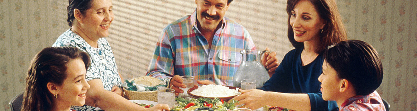 Family eating a meal