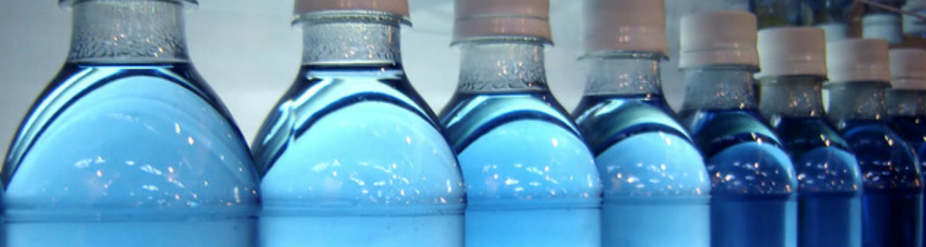 Blue Water bottles are part of a hurricane preparedness emergency kit.
