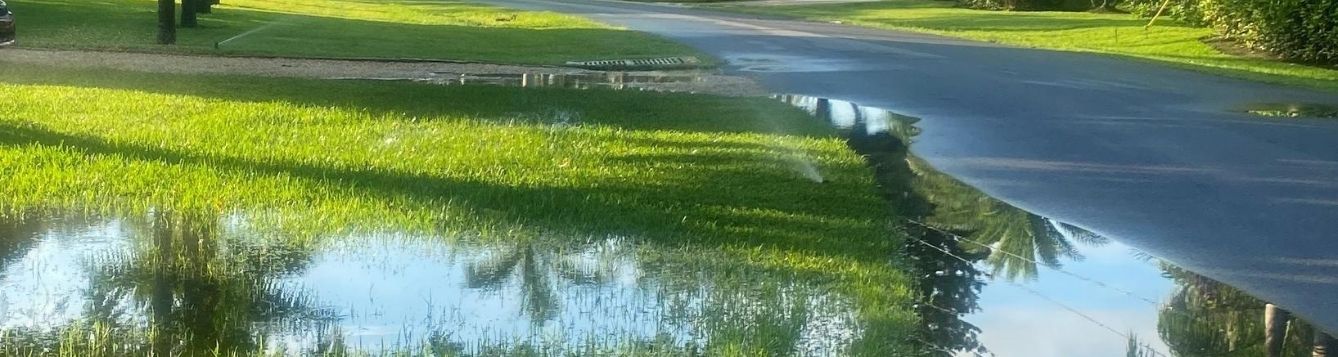 irrigation running during flooding caused by recent rains