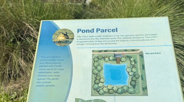 Interpretive sign for the stormwater pond parcel at the Ripple project.