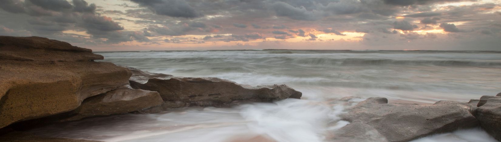 Sunrise and ocean tide at Washington Oaks State Park.