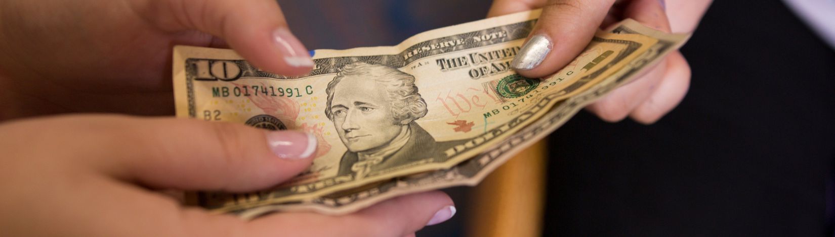 Money changing hands.