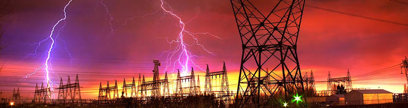 Lightning strikes power lines