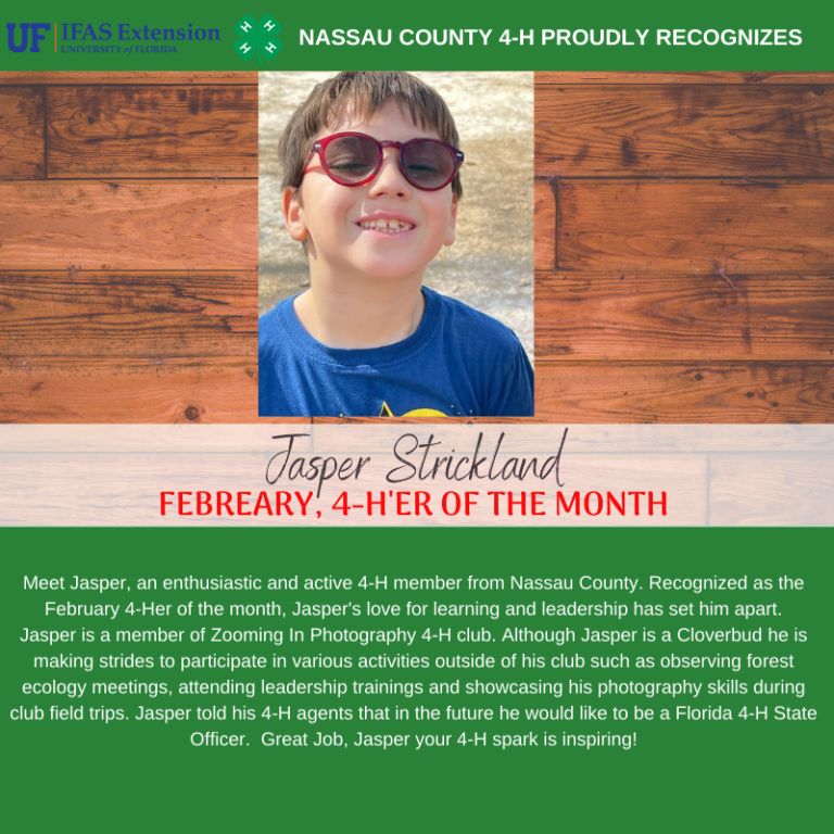 February 4-H'er of the Month: Jasper Strickland - UF/IFAS Extension ...