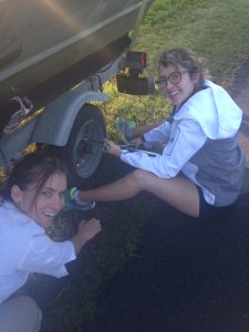 Changing a boat trailer tire