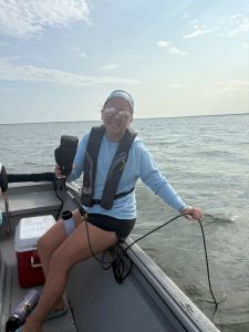 Taking YSI water quality readings