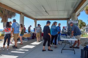 Interactive booths at the open house.
