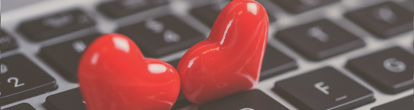 Hearts on a keyboard