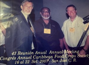 Davis at the 22nd Annual Caribbean Food Crops Society meeting in 2007 with organization members.