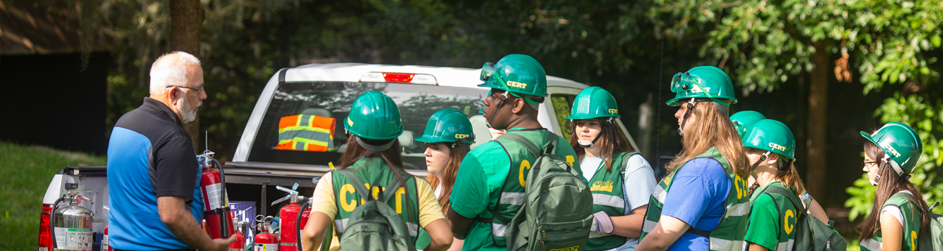 Youth participating in emergency preparedness training