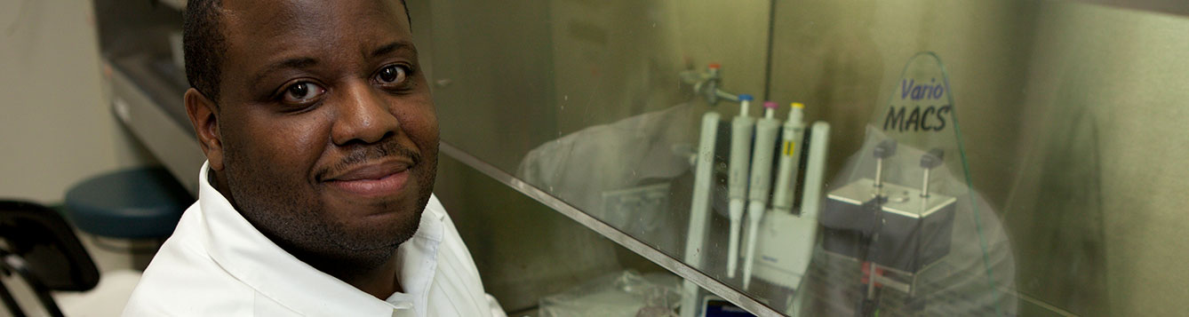 Joseph Larkin in a lab