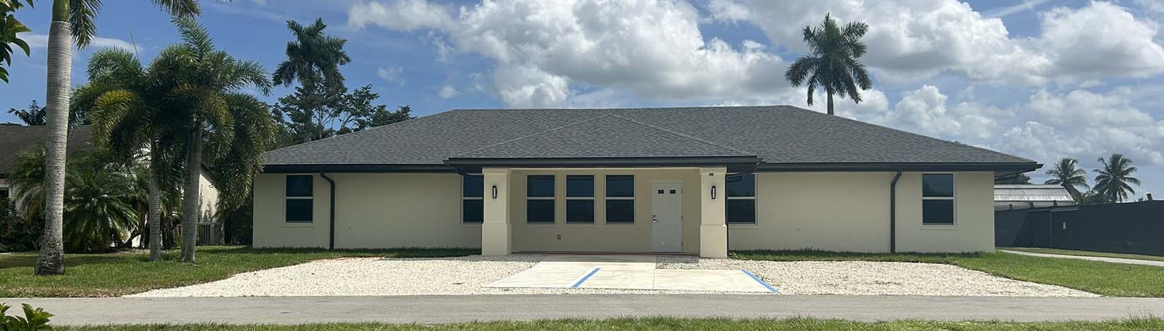 Exterior view of the Pauline O Lawrence Residence Hall finished.