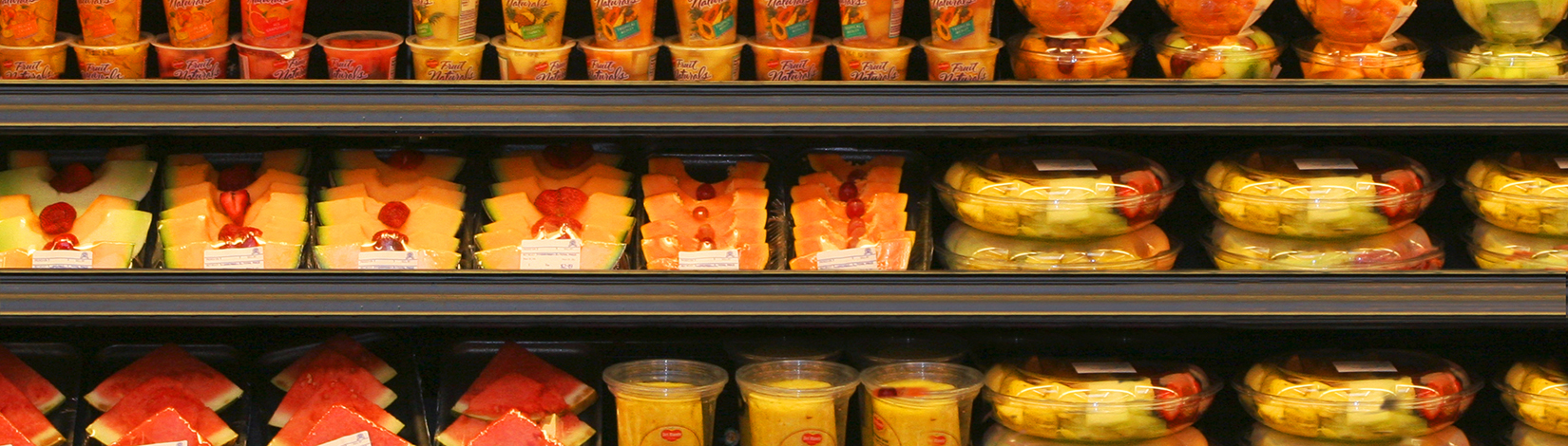 A depiction of the different packaging and processing of fresh fruit now available in US grocery stores