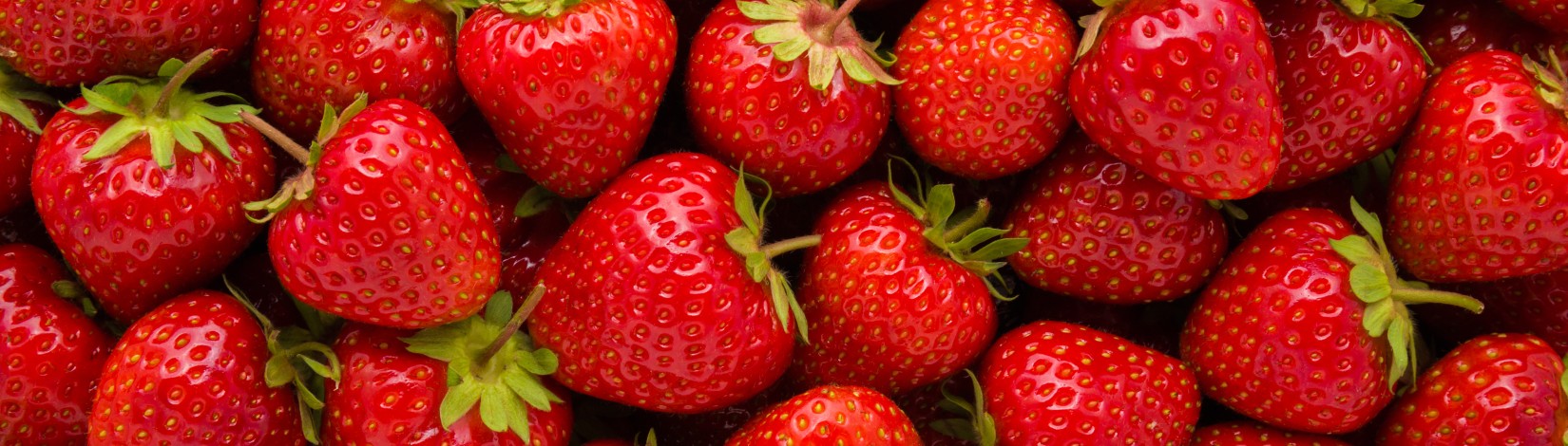 A bunch of red strawberries