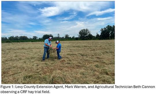 Agents observing hay field trial.