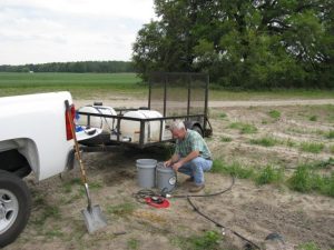 On-farm blue dye demonstration.
