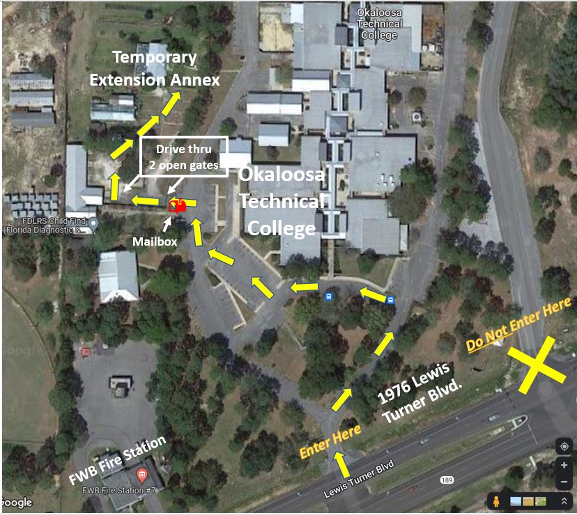 Map showing directions to OTC Extension Annex