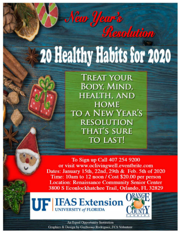 20 Healthy Habits for 2020 program flyer