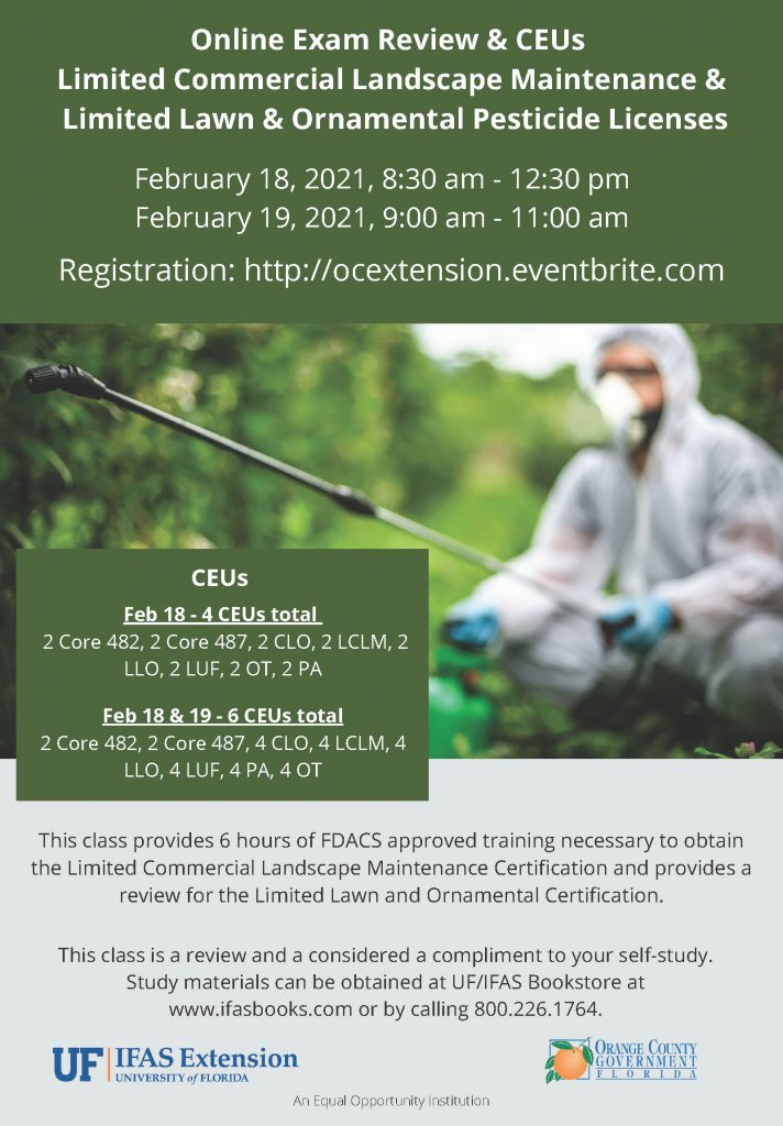 Limited Pesticide Applicator's License Review and CEUs UF/IFAS