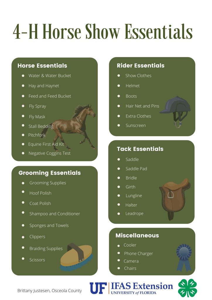 4H Horse Show Essentials Checklist UF/IFAS Extension Osceola County