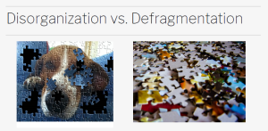 Picture of a puzzle missing a few pieces vs. a puzzle that has not been put together.