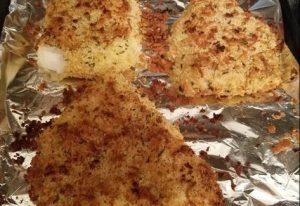 baked fish fillets cooked to golden brown on a pan
