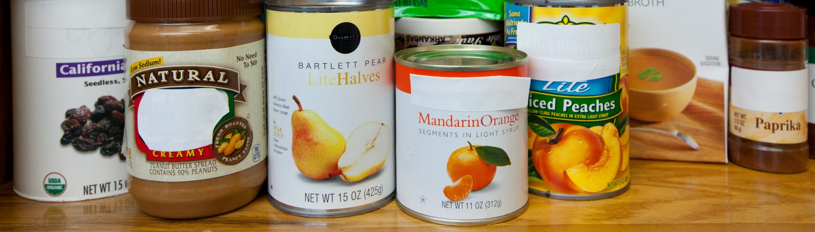 Pantry organization of non-perishable food items. UF/IFAS Photo by Tyler Jones. File: 015886