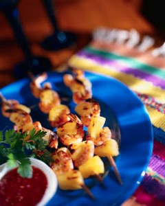 Shrimp and Pineapple Shish Kebabs