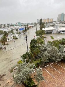 108th Ave in Treasure Island, Florida showing flooding from storm surge on September 26, 2024. 5 hours later would have the building inundated with multiple feet of water.Photo courtesy of Susan Hicks.