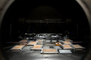 samples visible inside the Mars simulation chamber