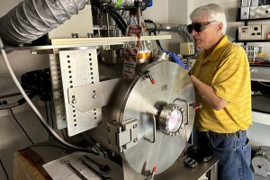 Andrew Schuerger operating the Mars simulation chamber