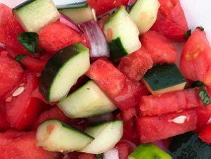 watermelon cucumber onion salad