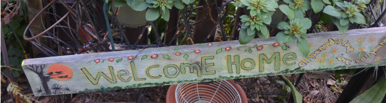 Welcome to the garden rustic sign