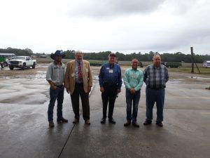 county commissioners and adminstrator with tommy miller at cabbage farm