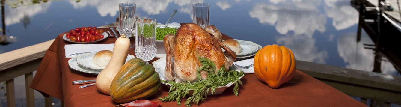 Fall food spread with turkey